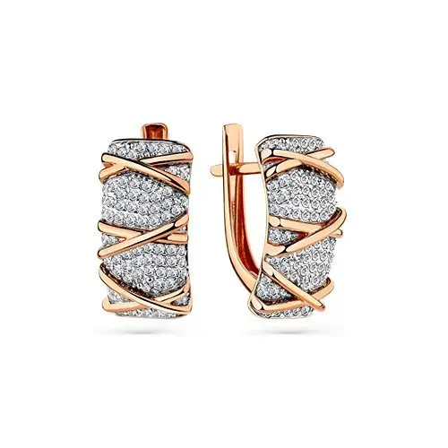 Серьги с английским замком из красного золота