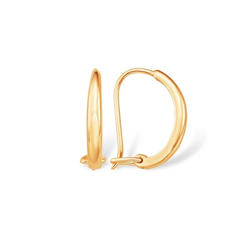 Серьги петельки из красного золота