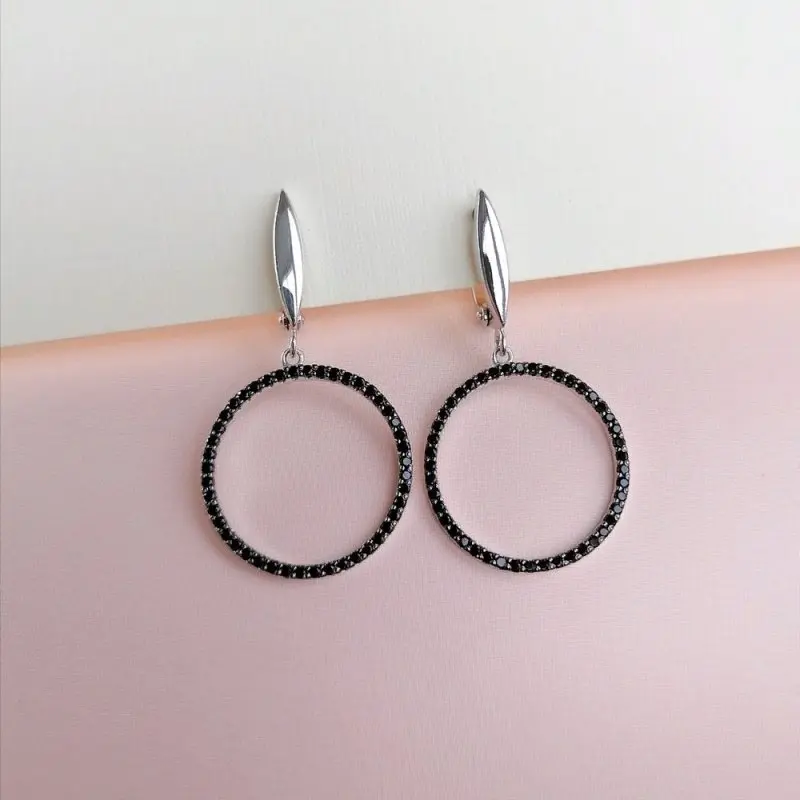 Серьги подвесные из серебра