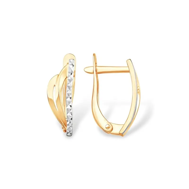 Серьги с английским замком из красного золота