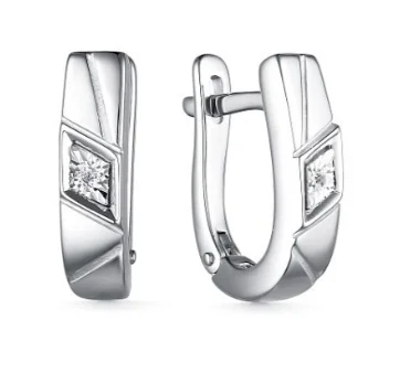 Серьги с английским замком из серебра