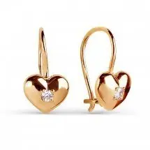 Серьги детские из красного золота