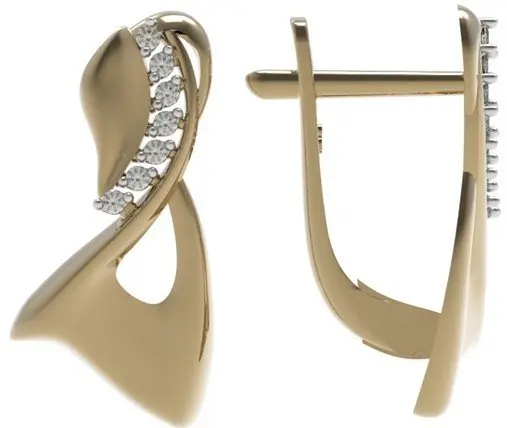 Серьги с английским замком из красного золота