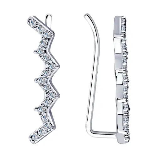 Серьги зажимы из серебра