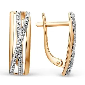 Серьги с английским замком из красного золота