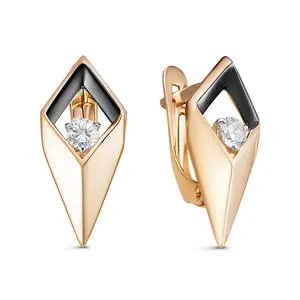 Серьги с английским замком из красного золота