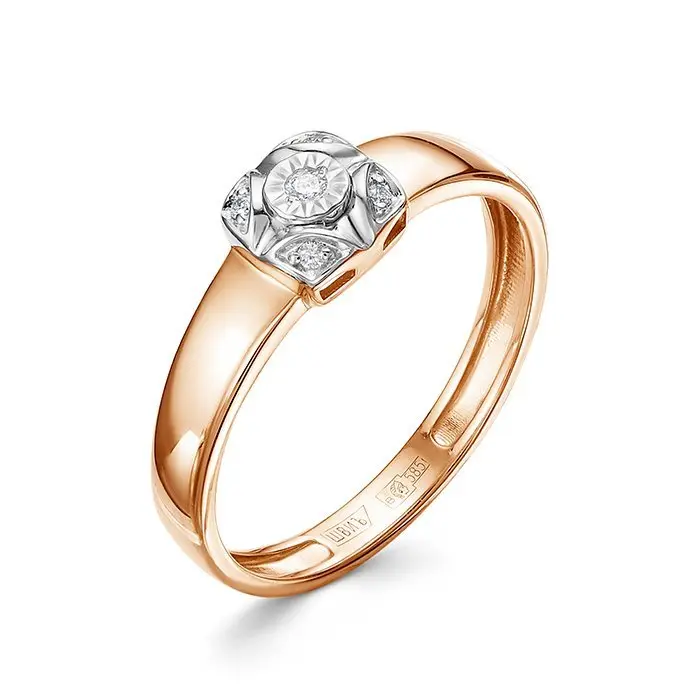 Кольцо декоративное из комбинированного золота