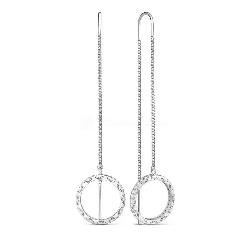 Серьги цепочки из серебра