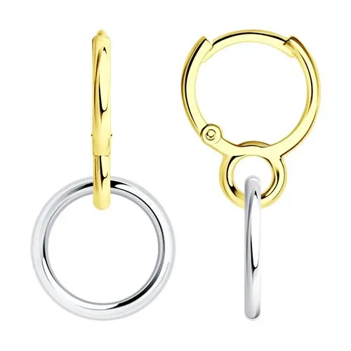 Серьги подвесные из позолоты