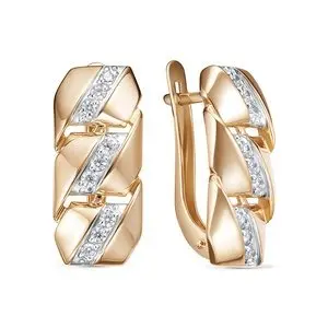 Серьги с английским замком из красного золота