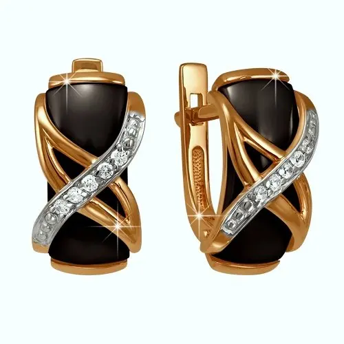 Серьги с английским замком из красного золота