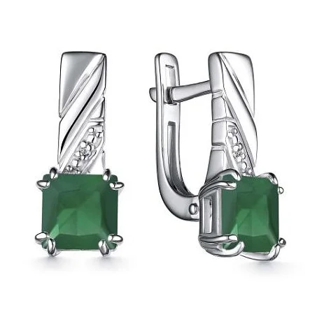 Серьги с английским замком из серебра