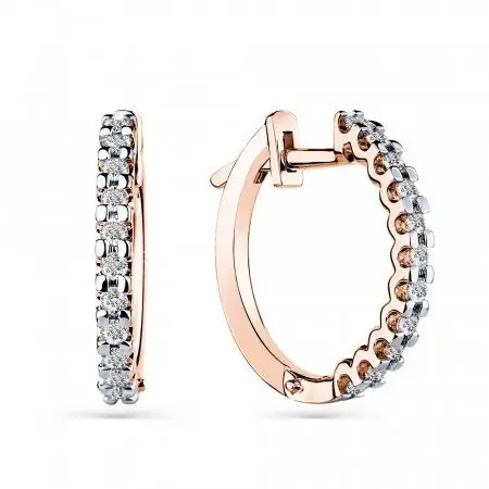 Серьги с английским замком из красного золота