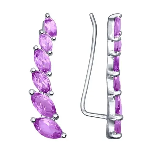 Серьги зажимы из серебра