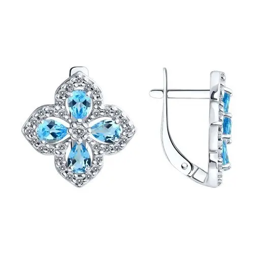 Серьги с английским замком из серебра