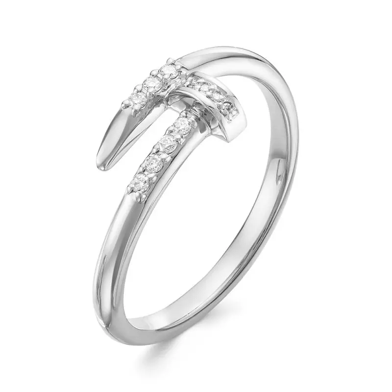 Кольцо декоративное из белого золота