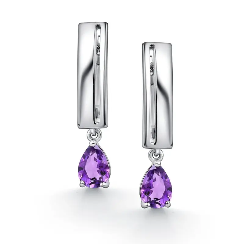 Серьги подвесные из серебра