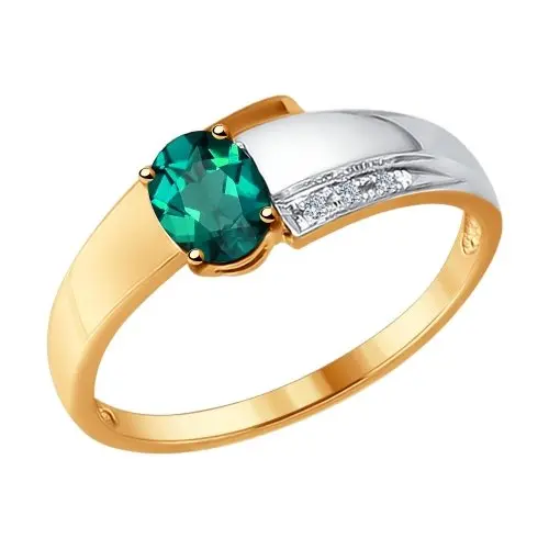 Кольцо декоративное из комбинированного золота