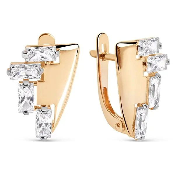 Серьги с английским замком из красного золота