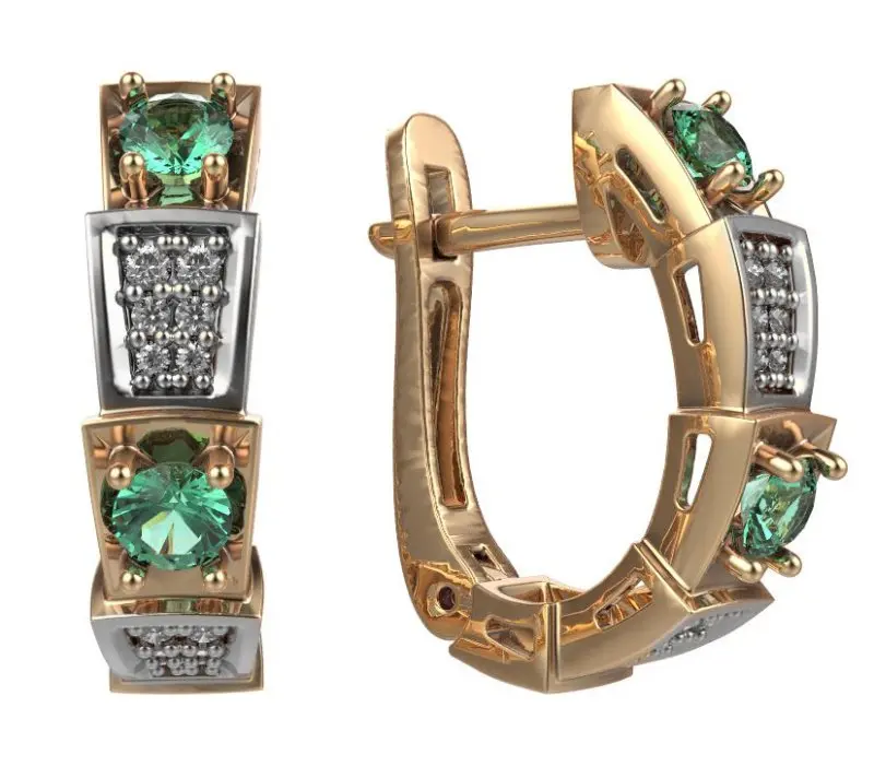 Серьги с английским замком из белого золота