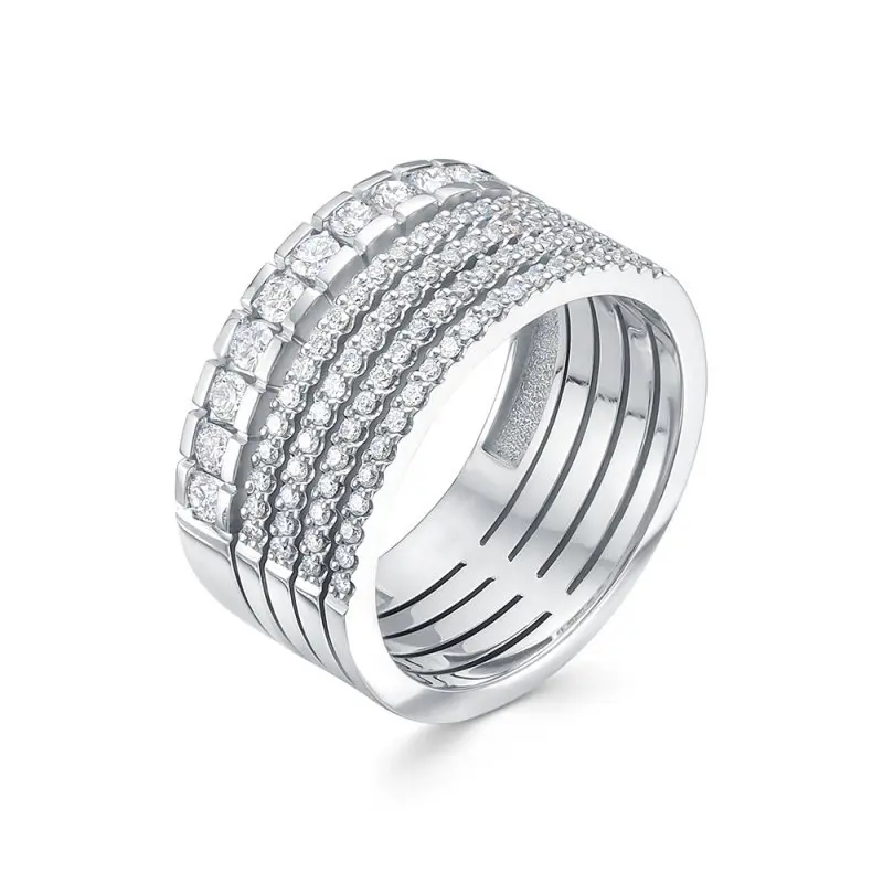 Кольцо декоративное из белого золота