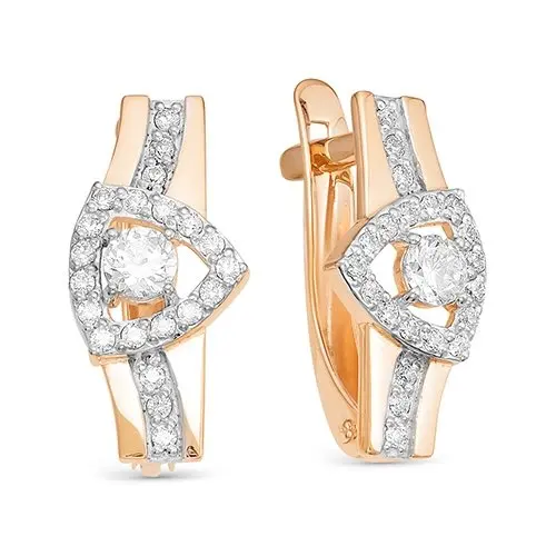Серьги с английским замком из красного золота