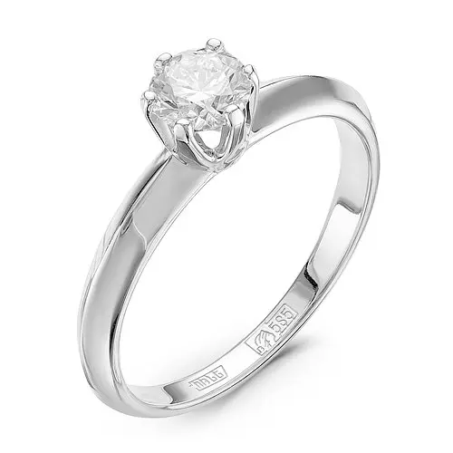 Кольцо помолвочное из красного золота с бриллиантами