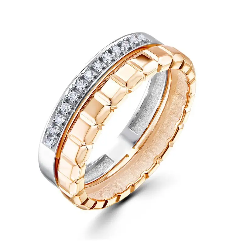 Кольцо декоративное из комбинированного золота