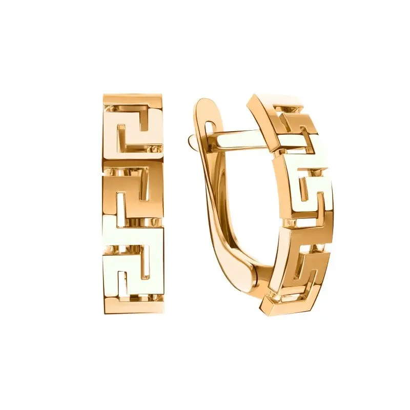 Серьги с английским замком из красного золота