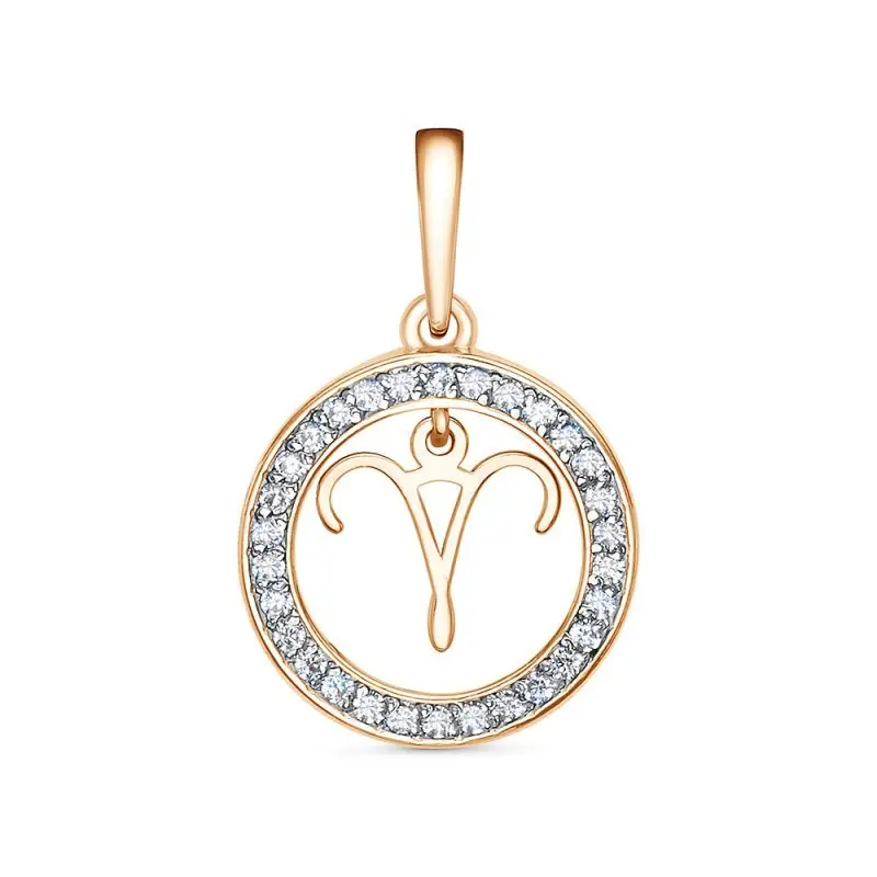 Подвеска знак зодиака из комбинированного золота