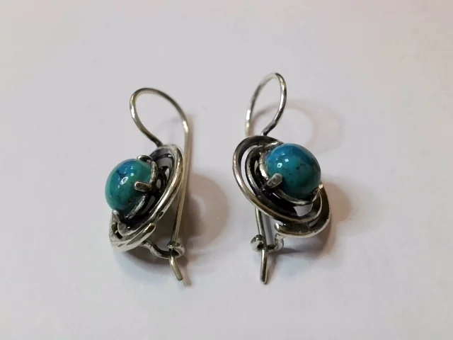 Серьги петельки из серебра