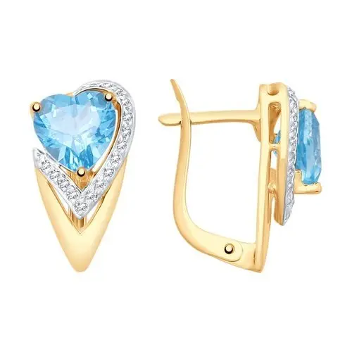 Серьги с английским замком из комбинированного золота