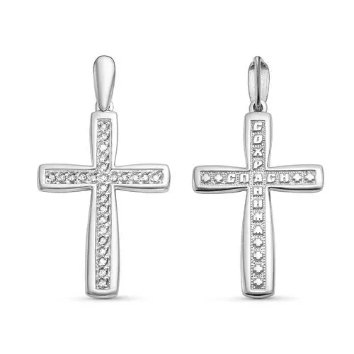 Подвеска декоративный крест из белого золота