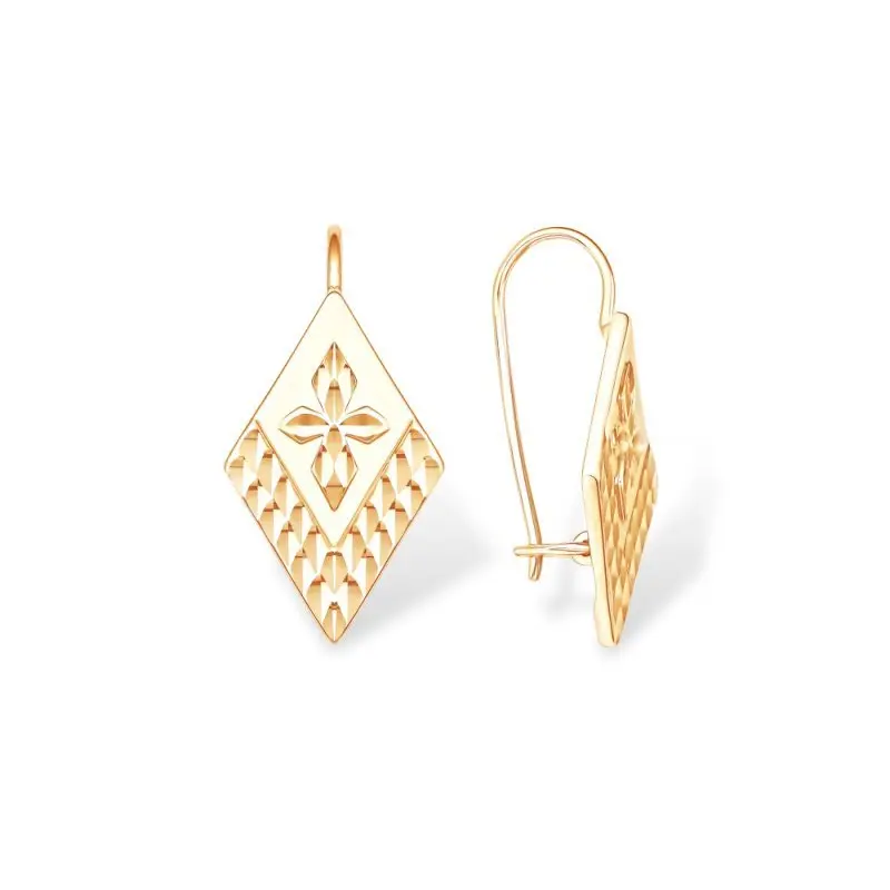 Серьги петельки из красного золота