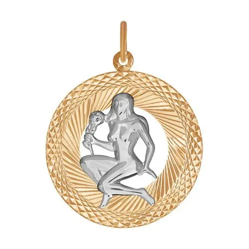 Подвеска знак зодиака из комбинированного золота