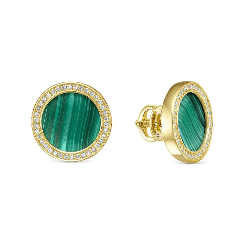 Серьги пуссеты из желтого золота