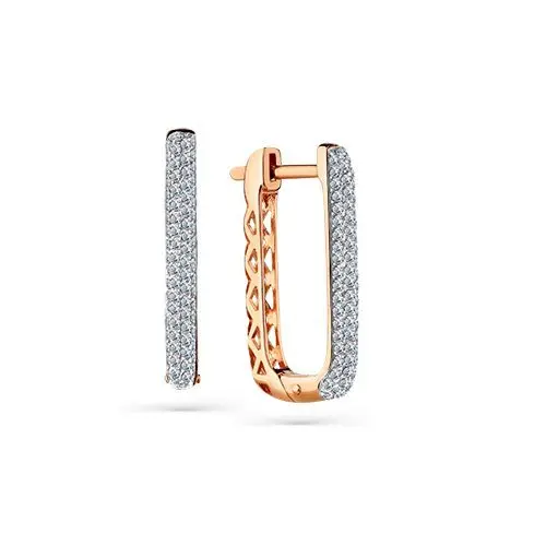 Серьги с английским замком из красного золота