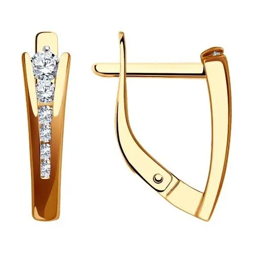 Серьги с английским замком из красного золота