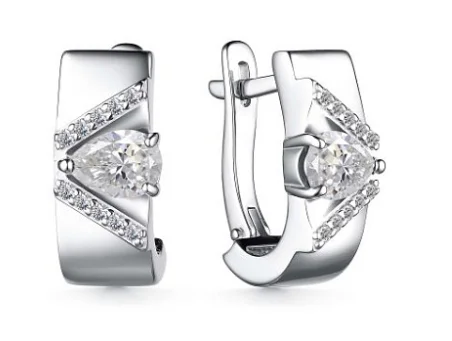 Серьги с английским замком из серебра