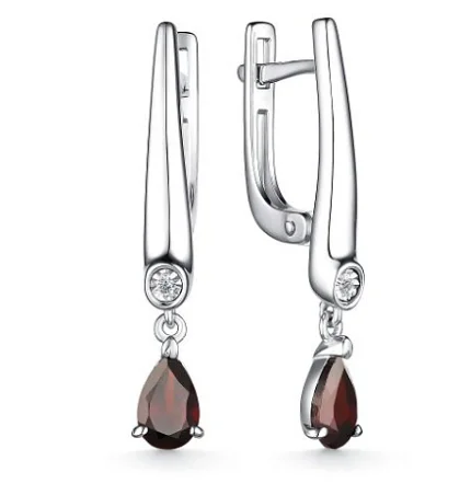 Серьги подвесные из серебра