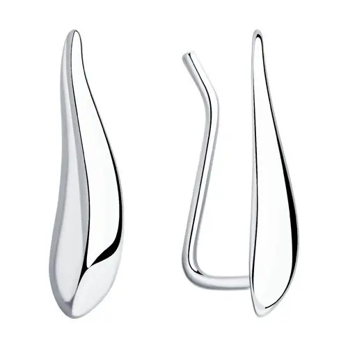 Серьги зажимы из серебра