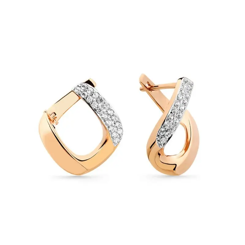 Серьги с английским замком из красного золота