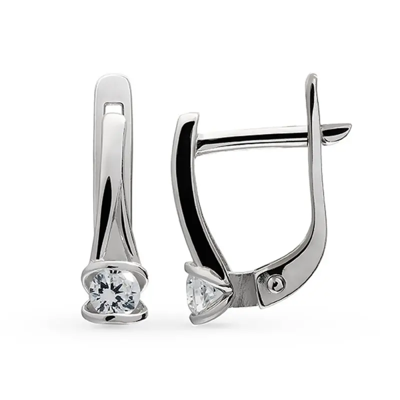 Серьги с английским замком из серебра