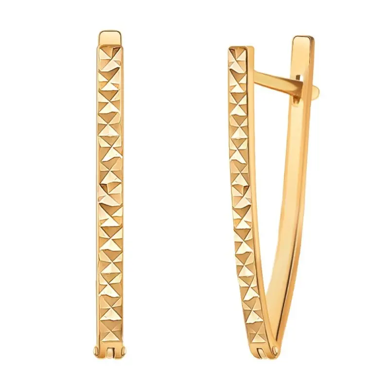 Серьги с английским замком из красного золота