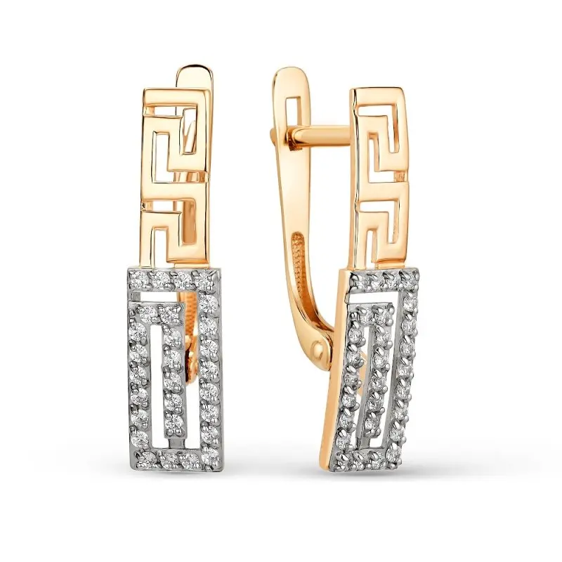 Серьги с английским замком из красного золота