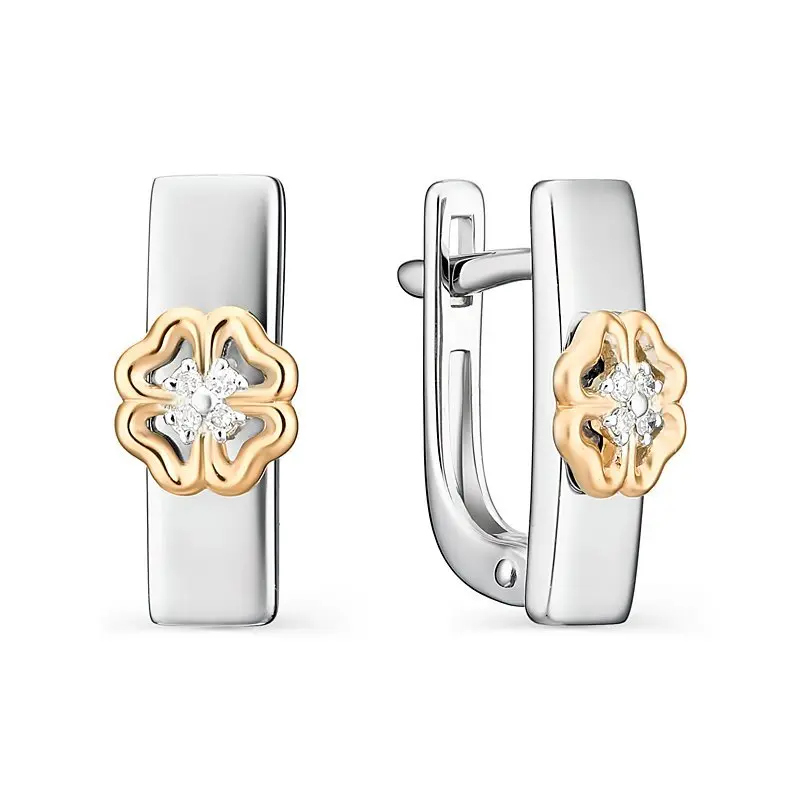 Серьги с английским замком из серебра