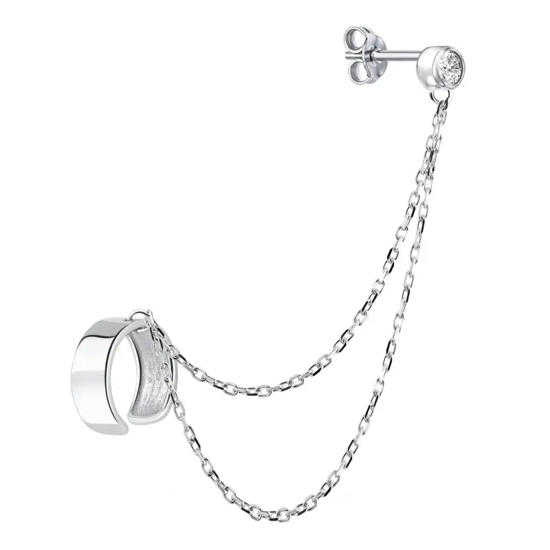 Серьги одиночные из серебра