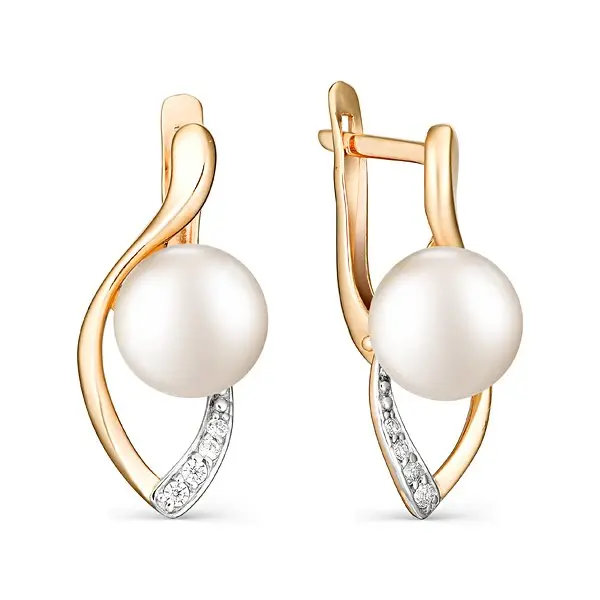 Серьги с английским замком из красного золота