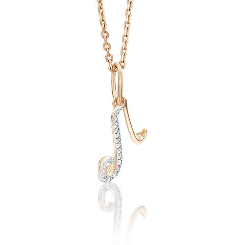 Подвеска буква из красного золота