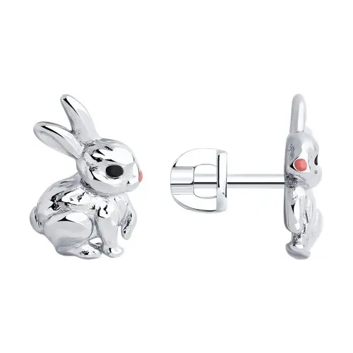 Серьги пуссеты из серебра